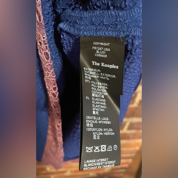 The Kooples Lace Snake Mini Dress Royal Blue & Lavender - Picture 2 of 4